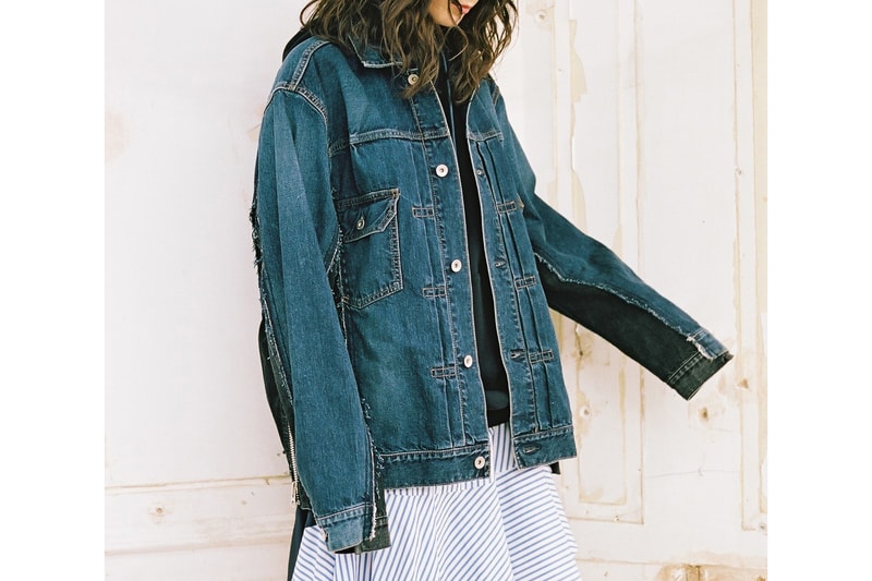Dover Street Market x Sacai Gem Denim Jacket Collection Blue Black