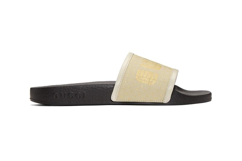 Gucci Bootleg GUCCY Retro Sega Logo Slides White Mystic where to buy ssense '80s