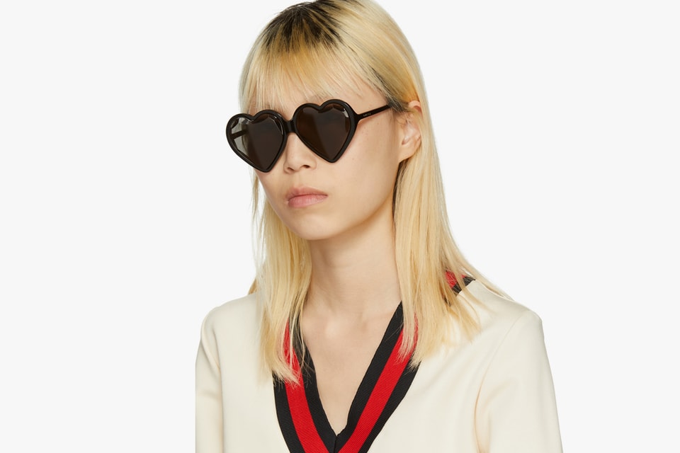 Gucci Heart-Shaped Sunglasses in Black | Hypebae display picture 2