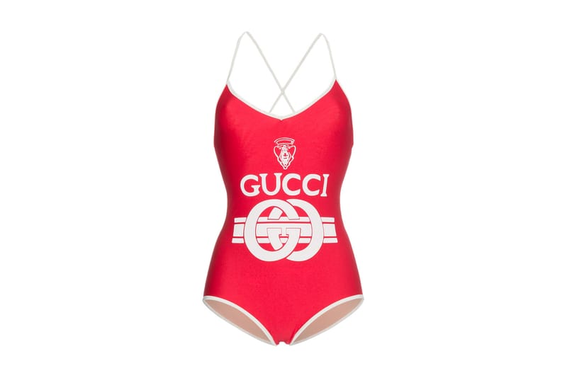 Gucci's Red Retro Logo Swimsuit Is Perfect for the Poolside