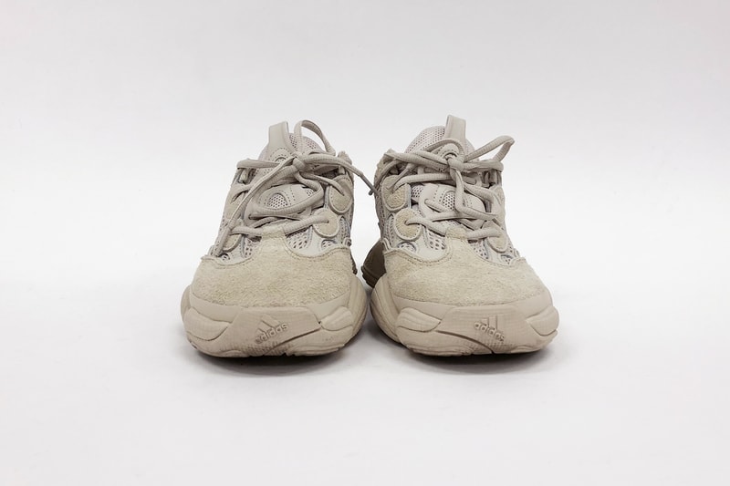 hypebae kicks review adidas originals yeezy desert rat 500 blush on foot