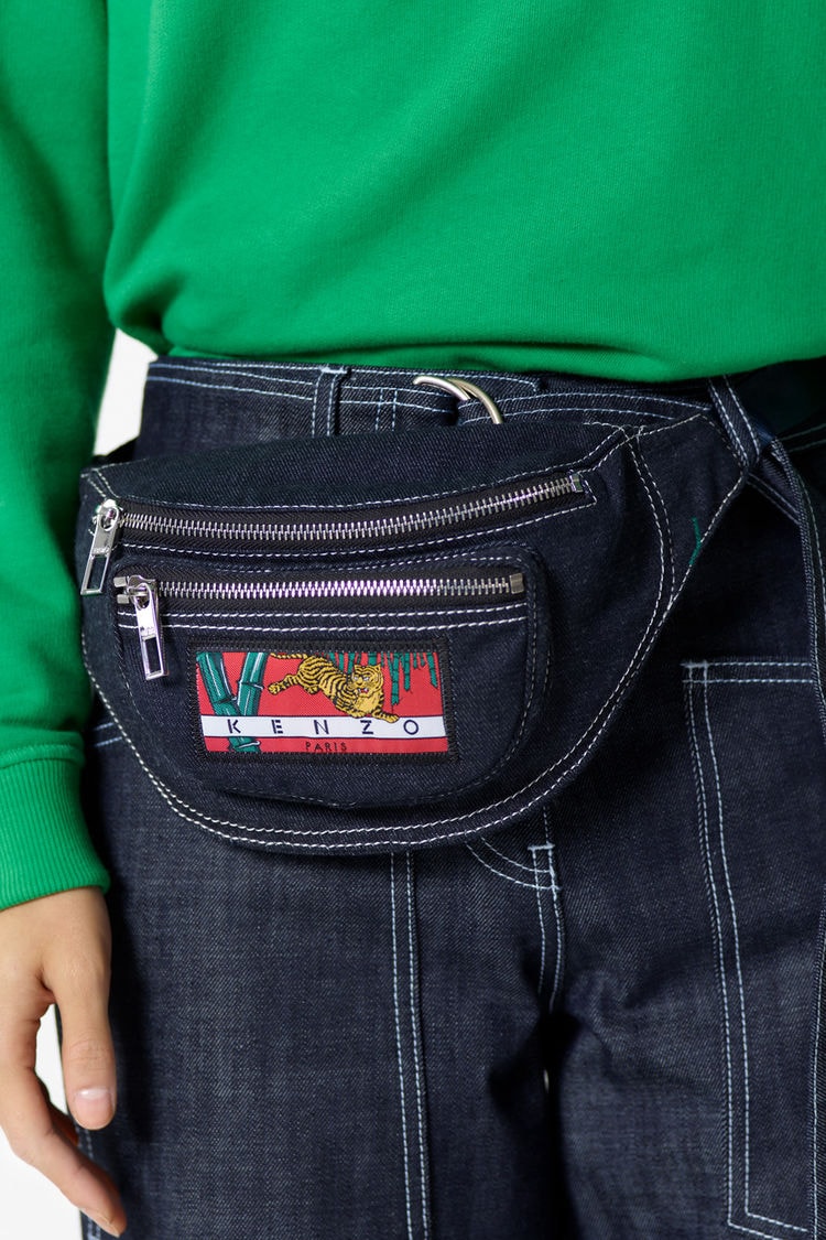 Kenzo La Collection Memento N°2 Denim Bamboo Tiger Bumbag Navy Blue