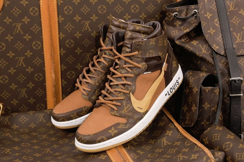 louis vuitton virgil abloh off white nike air jordan 1 custom lv monogram leather