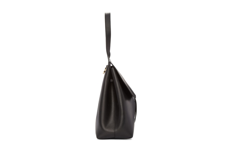 Mansur Gavriel Black Leather Lady Bucket Bag Simple Summer Shoulder Bag