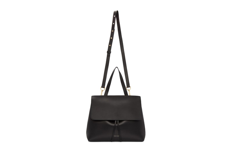 Mansur Gavriel Black Leather Lady Bucket Bag Simple Summer Shoulder Bag
