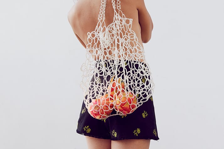 Meet One of This Season's It-Accessories, MOZH MOZH's Flower Glass Beaded Bag