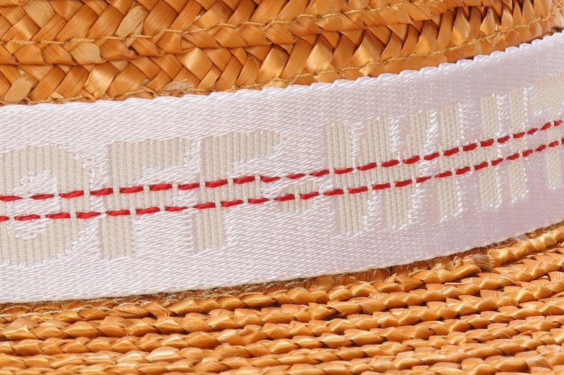 Off-White Wide Brimmed Straw Hat Summer Beach Virgil abloh Industrial Belt Strap