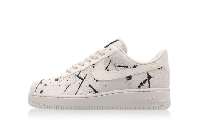 Nike Air Force 1 "Phantom Black/Summit White" Paint Splatter Jackson Pollock Inspired Snake Skin Leather