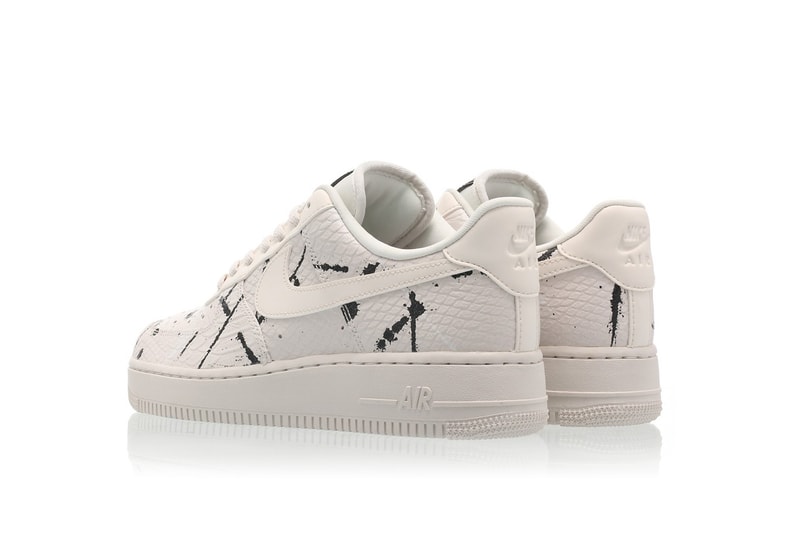 Nike Air Force 1 "Phantom Black/Summit White" Paint Splatter Jackson Pollock Inspired Snake Skin Leather