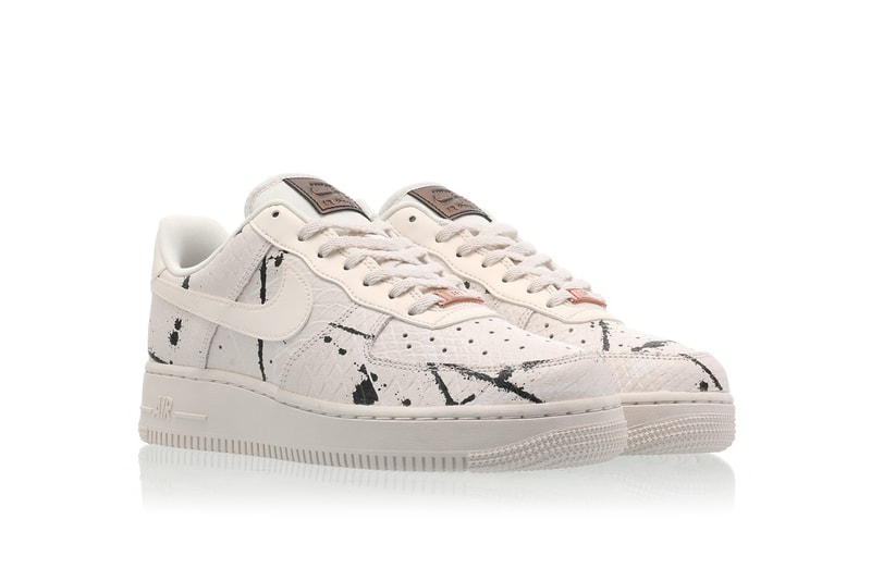Nike Air Force 1 "Phantom Black/Summit White" Paint Splatter Jackson Pollock Inspired Snake Skin Leather