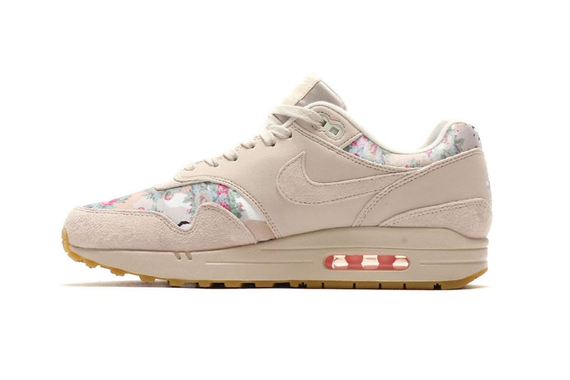 Nike Air Max 1 "Desert Camo/Floral" Sleek Sneaker Shoe Beige Tan Air Unit Spring Summer