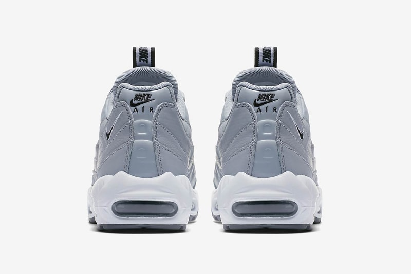 nike air max 95 pull tab slip on air heel wolf grey