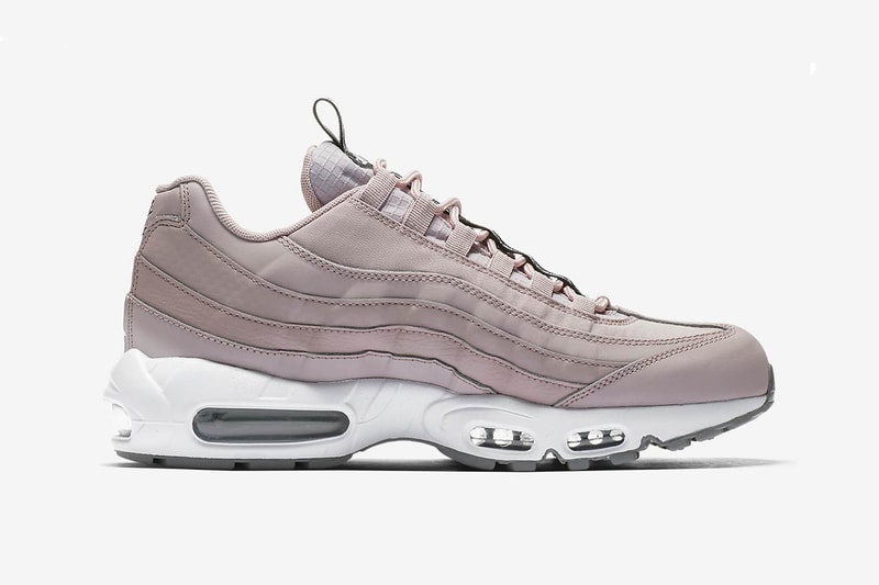 nike air max 95 pull tab slip on millennial pink particle rose medial panel