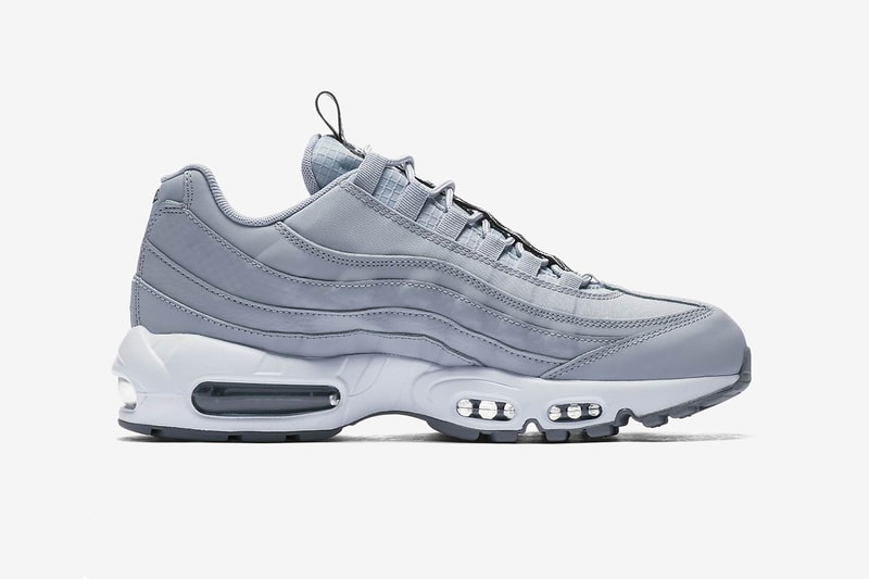 nike air max 95 pull tab slip on wolf grey white midsole medial panel