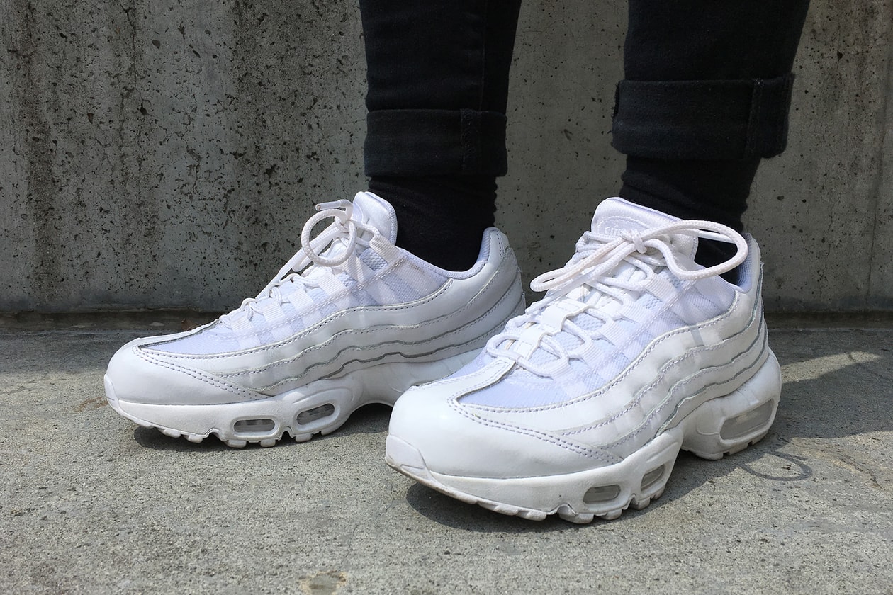 Nike Air Max 95 Triple White Sneakers Review Chunky Price Release Footasylum Women Swoosh Sole Dad Shoe