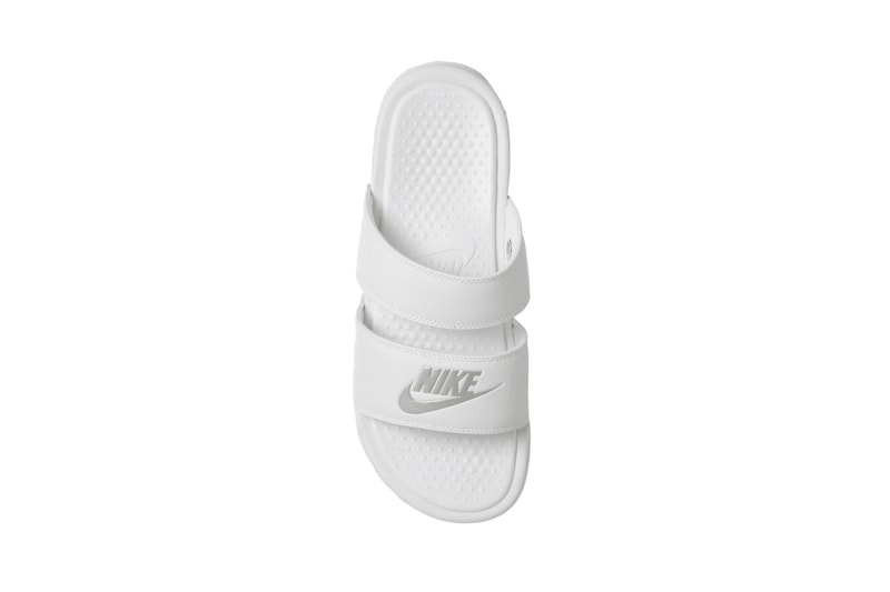 Nike Summer Double Strap Slides in White/Black Sandals Shoes