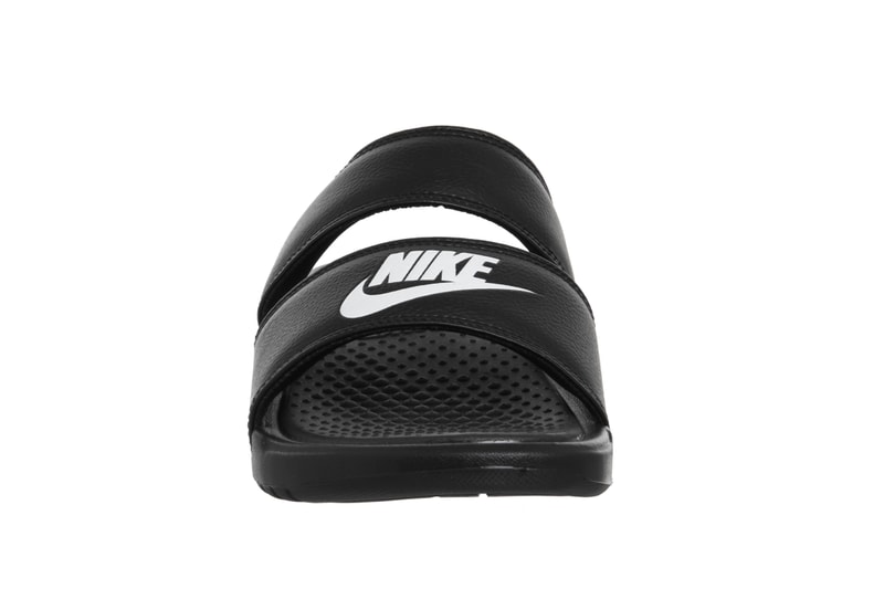 Nike Summer Double Strap Slides in White/Black Sandals Shoes