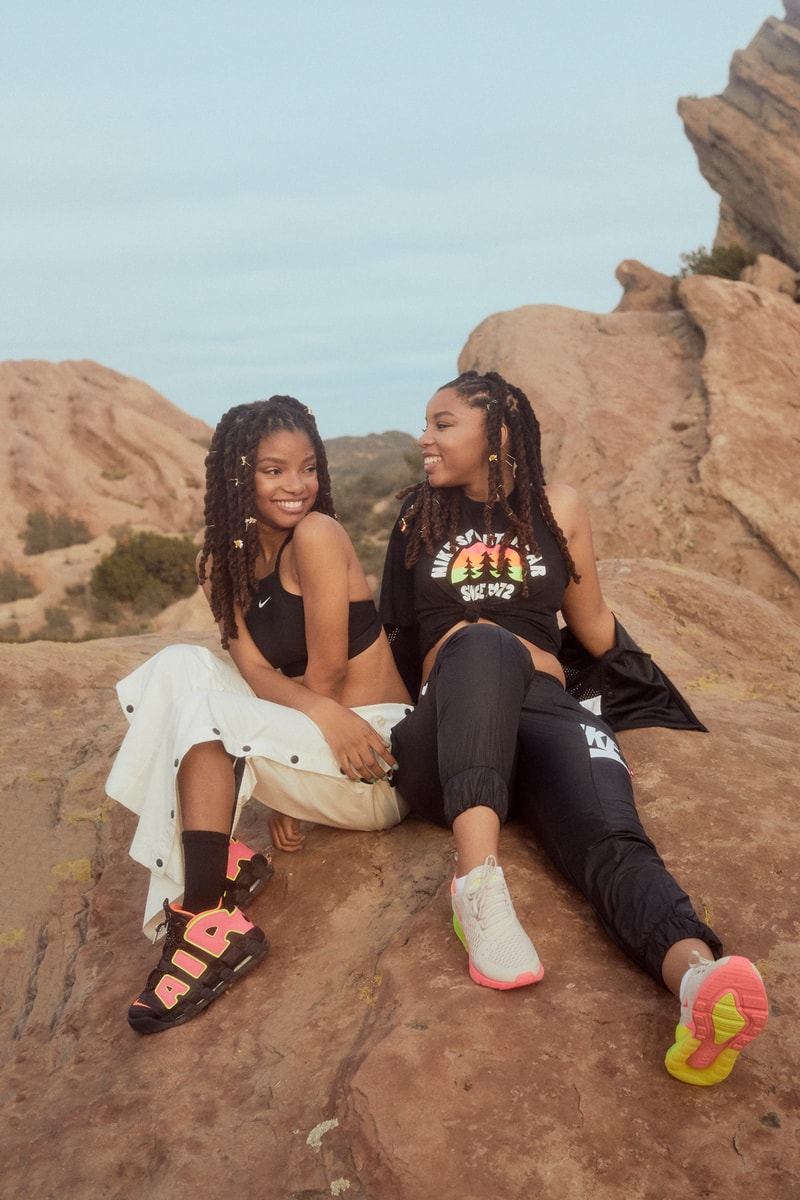 Nike High-Vis Pack Chloe Halle Nike Air More Uptempo Max 270 Desert Sand Black Volt