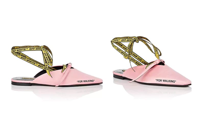 Off-White™ Pink Satin Slides Lace up Like Ballet Slippers
