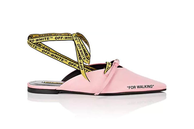 Off-White "FOR WALKING" Satin Slipper Pink
