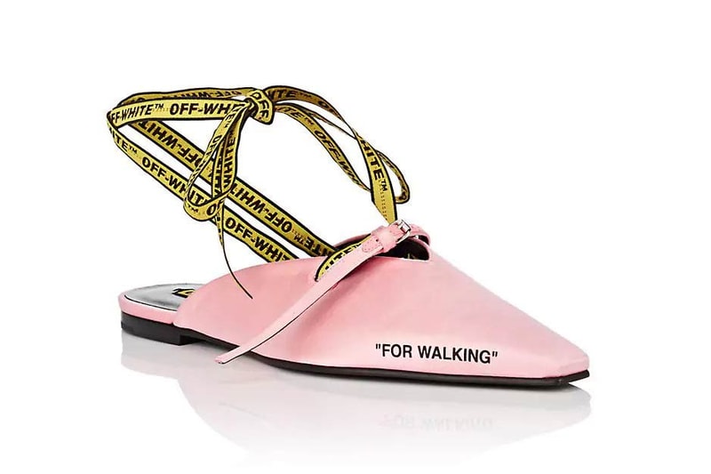 Off-White "FOR WALKING" Satin Slipper Pink