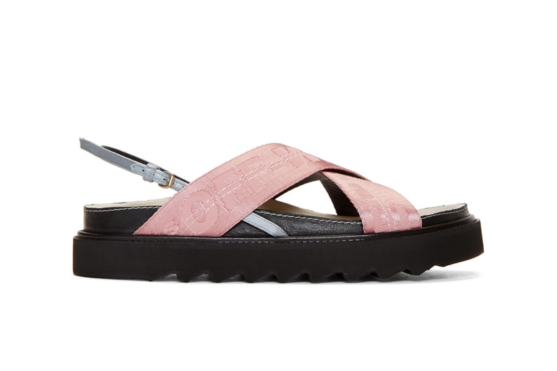 Off-White™ Industrial Strap Sandals Pink/Black Virgil Abloh Chunky Leather Off-White Belt Shoes Spring Summer