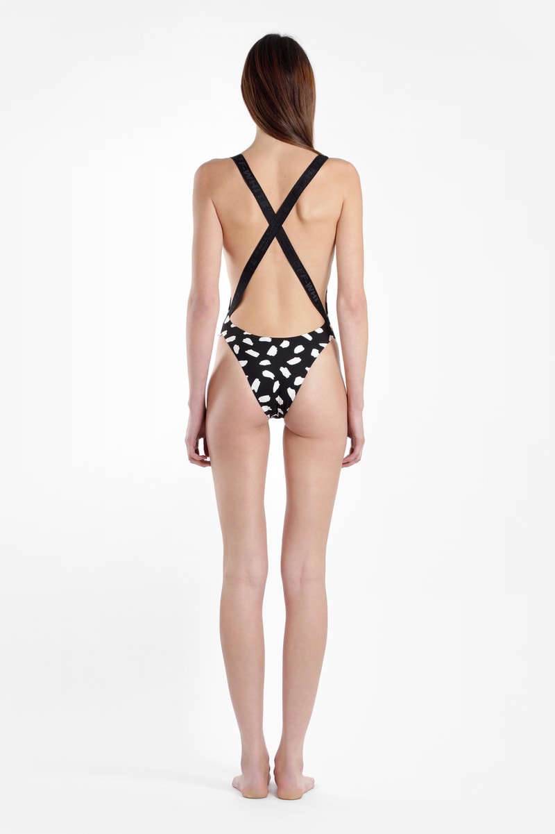 Off-White Virgil Abloh Swimsuit Beachwear Swimwear Bathing Suit One Piece Spring Summer 2018 Printed Floral Black White Bodysuit