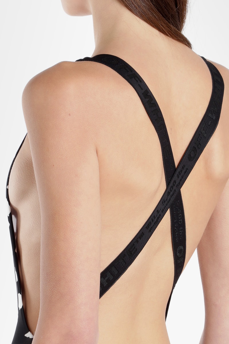 Off-White Virgil Abloh Swimsuit Beachwear Swimwear Bathing Suit One Piece Spring Summer 2018 Printed Floral Black White Bodysuit