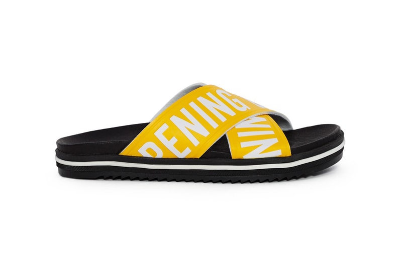 opening ceremony berkeley leather slides red yellow blue black