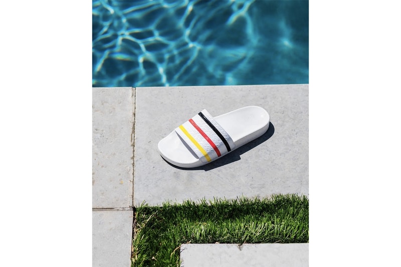 Palace Skateboards x adidas Originals Pool Slides Beach Towel Collaboration London Collab SS18 Spring Summer 2018 Release info date where to buy