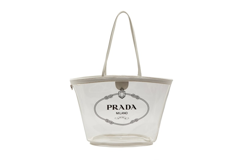 Prada Clear PVC Logo Tote Bag Designer Luxury Plastic Miuccia Prada Matchesfashion