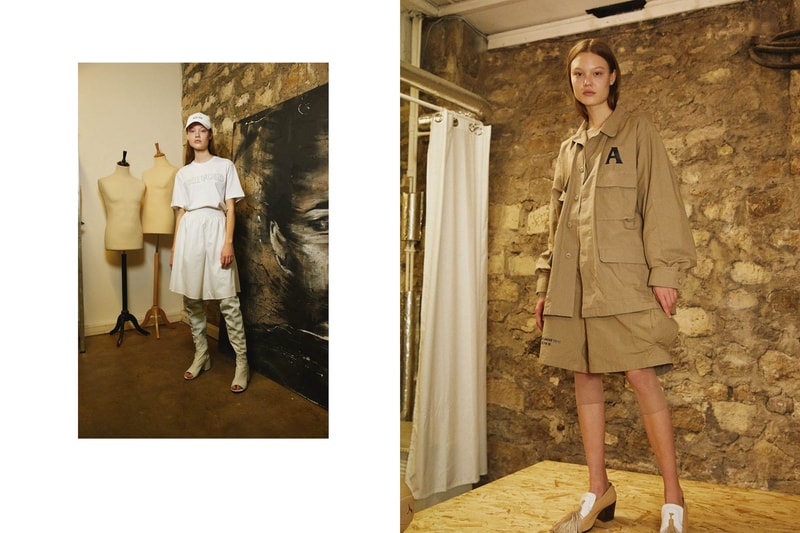 PREMIER AMOUR Spring/Summer 2018 Lookbook T-Shirt Skirt Jacket White Khaki