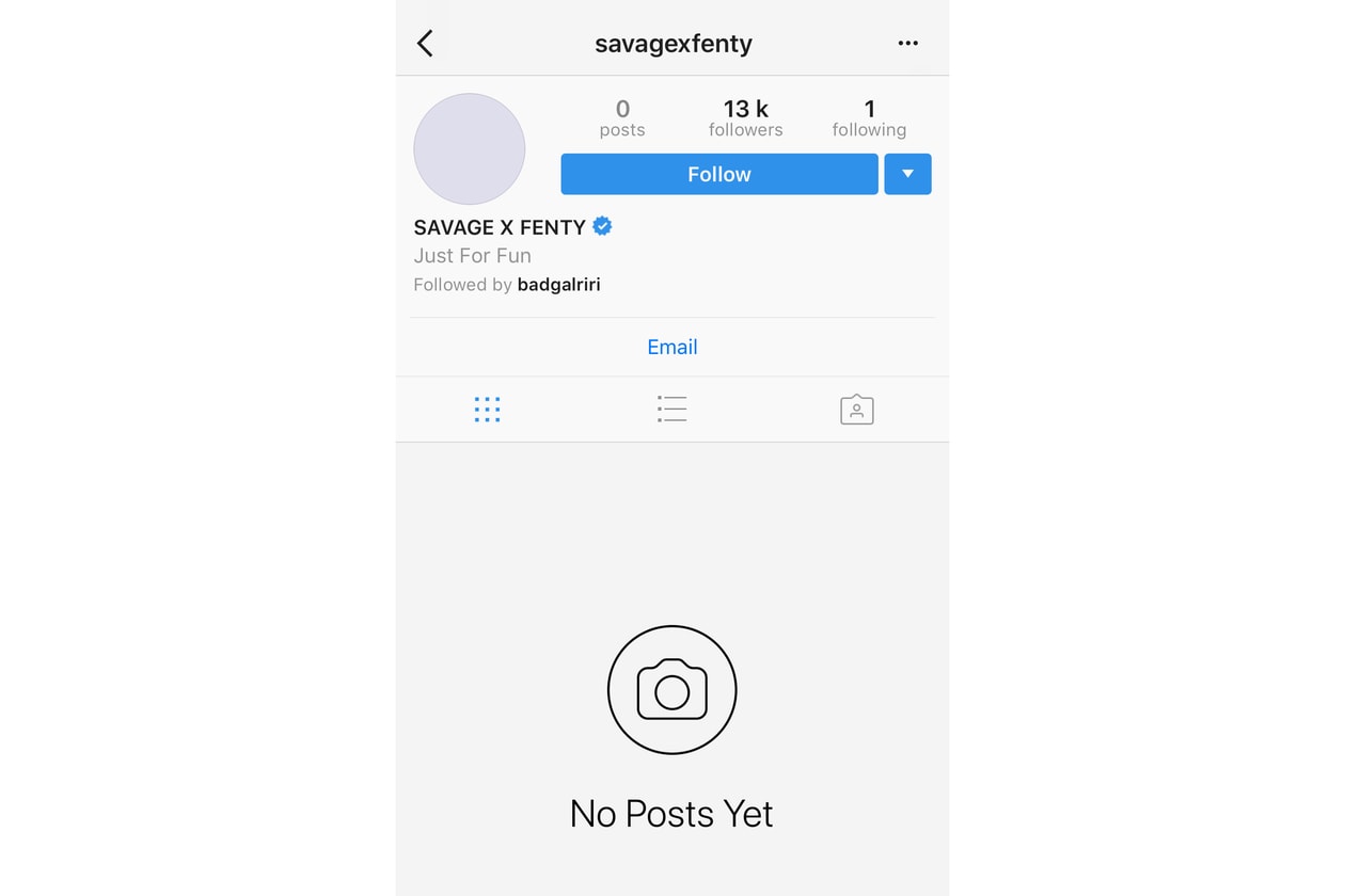 Rihanna Savage x Fenty Instagram Account Post Lingerie Brand Label Teaser