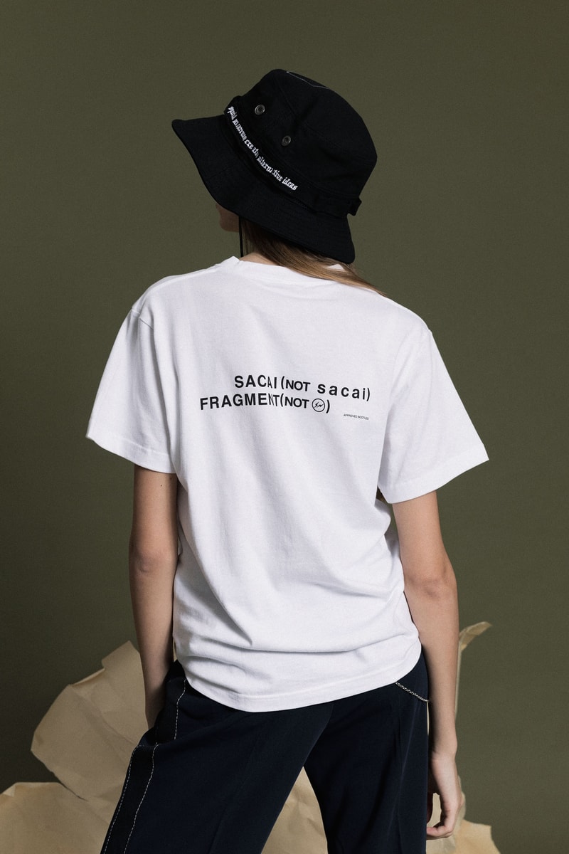 Sacai x Fragment Design Capsule Collection T-Shirt Hat White Black