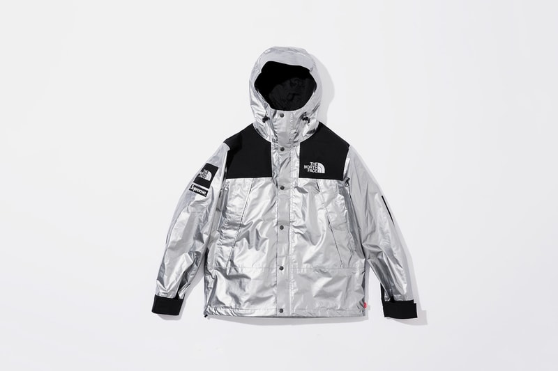 Supreme x The North Face Spring 2018 Metallic Collection Mountain Parka Silver