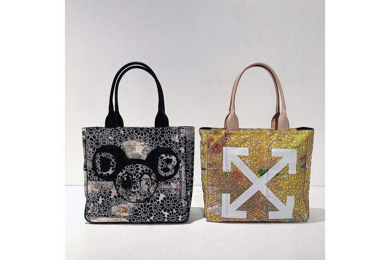 Takashi Murakami x Off-White Tote Bag First Look Pattern Future History Print Collaboration Collection Virgil Abloh