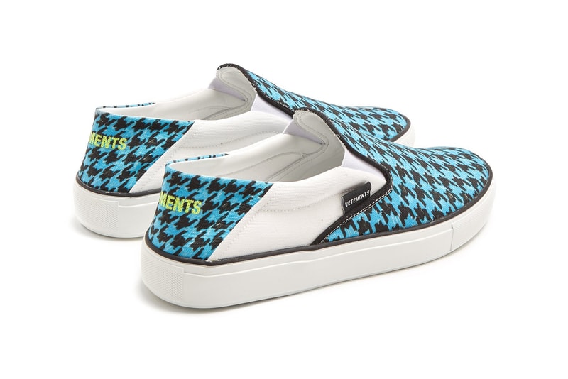 Vetements Houndstooth-Print Slip-On Sneakers Blue