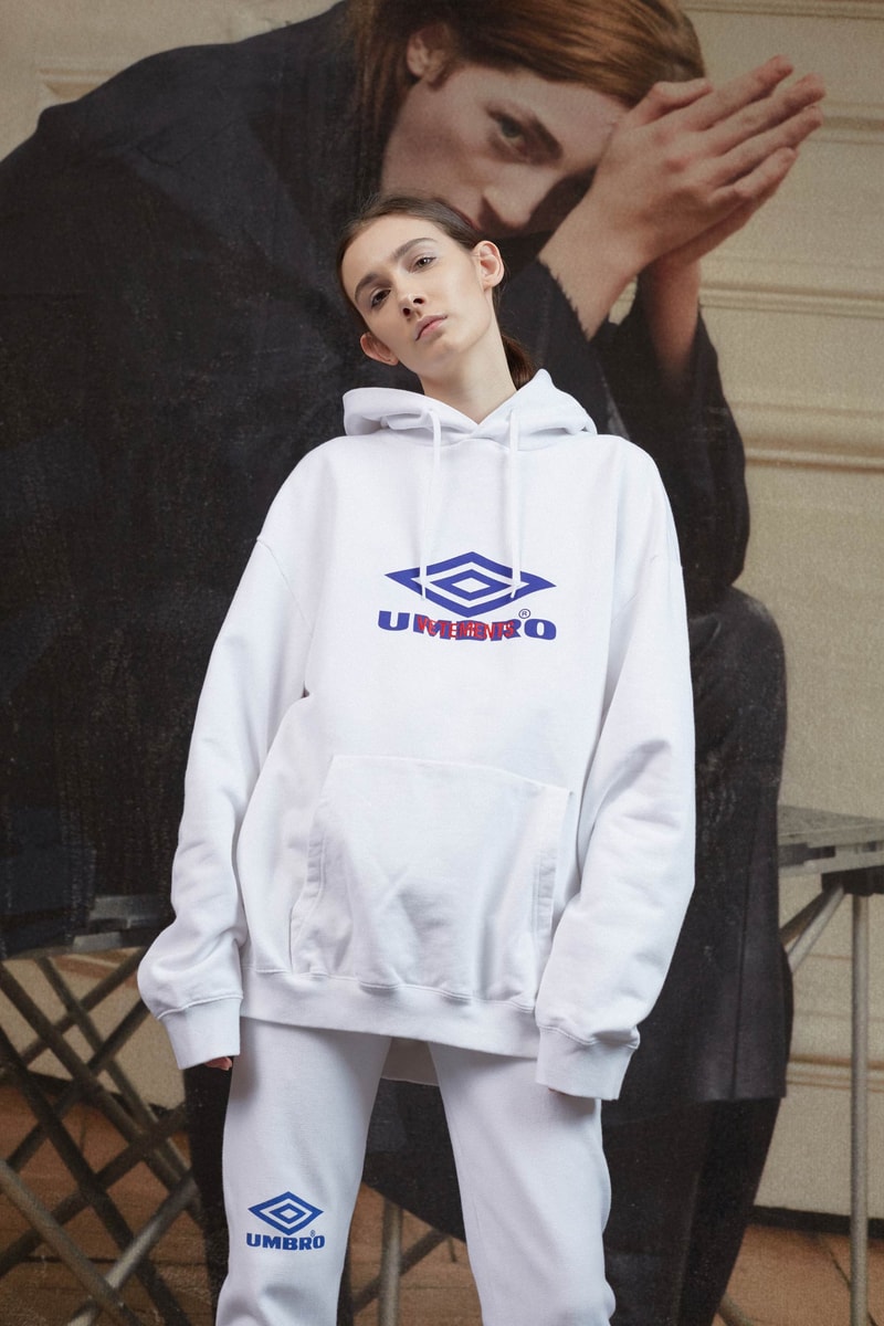 Vetements Umbro Spring Summer 2018 Oversized Hoodie White Editorial