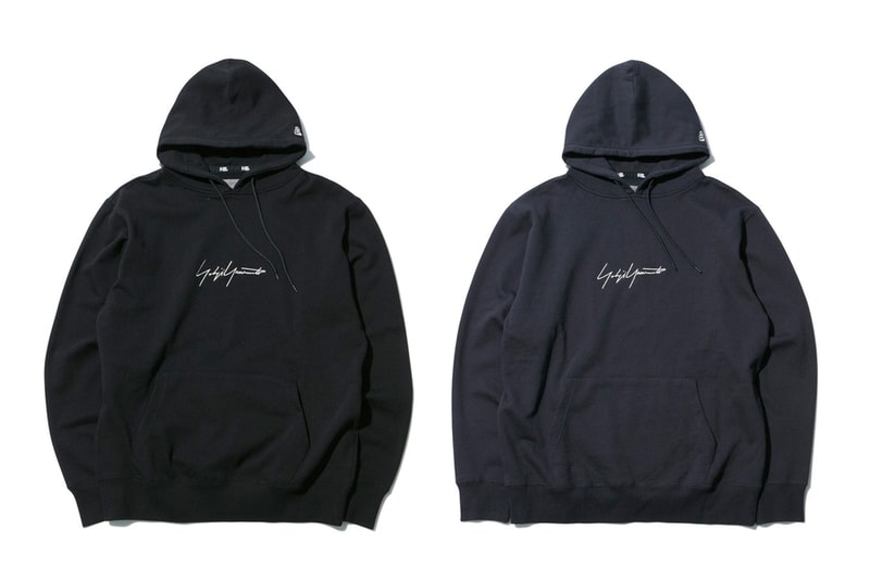 yohji yamamoto new era collaboration skull rose hoodie black navy signature logo