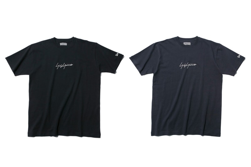 yohji yamamoto new era collaboration skull rose tee tshirt black navy signature logo