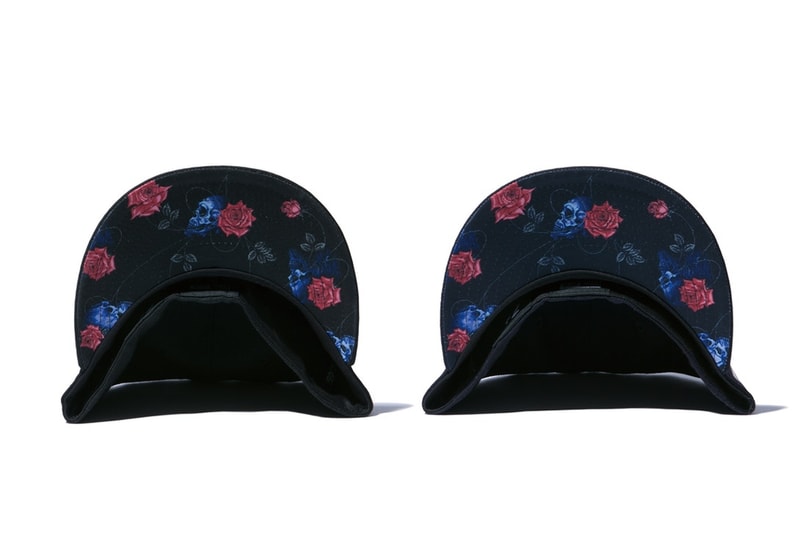 yohji yamamoto new era collaboration skull rose cap black navy