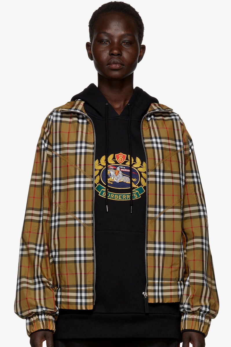 Burberry Plaid Oversized Shirt Bomber Jacket Short Sleeve Shirt Shorts