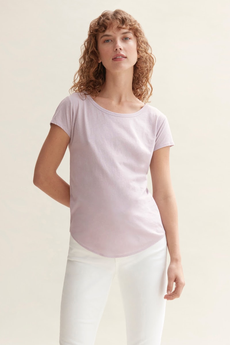 Everlane Breathable Air T-shirt Cami White Pink Navy Light Brown