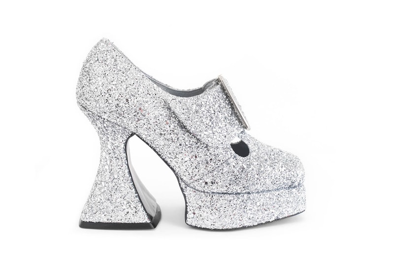 John Fluevog Munster Platform Heels Black Purple Silver