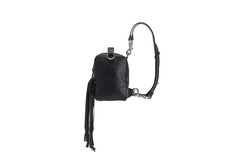 McQ Black Lambskin Leather Mini Convertible Box Bag Sleek Chic