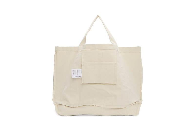 a cold wall samuel ross beige plastic frayed tote bag