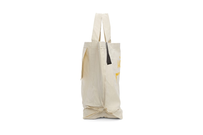 a cold wall samuel ross beige plastic frayed tote bag