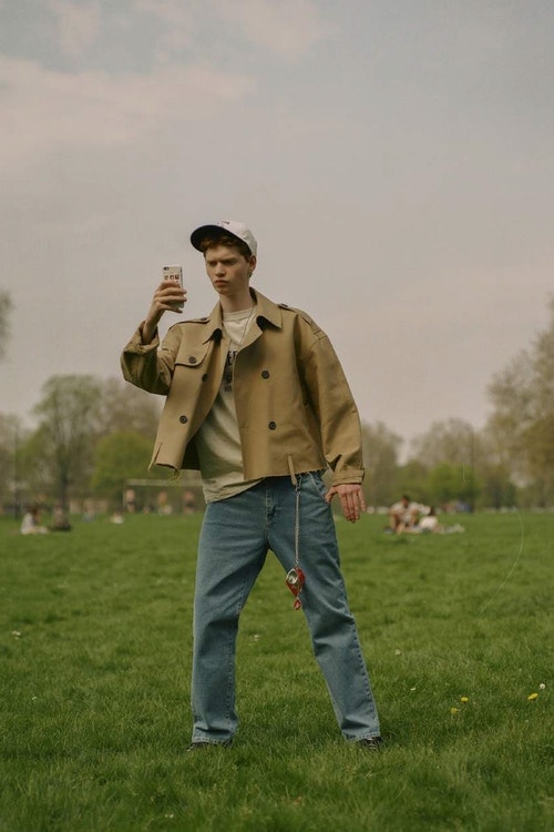 Ader Error Spring/Summer 2018 Collection Campaign Jacket Jeans Khaki Blue