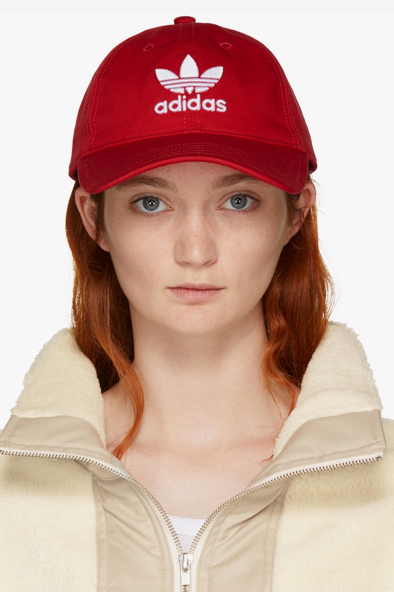 adidas Originals Logo Baseball Cap Pink Black Red