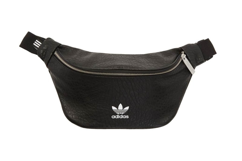 adidas Originals Faux Leather Logo Fanny Pack Black